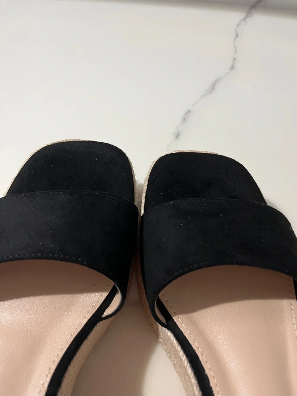 Amazon Black Platform Espadrille Wedge Sandals with Ankle Strap